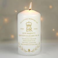 Personalised Queens Commemorative Wreath Pillar Candle Extra Image 3 Preview